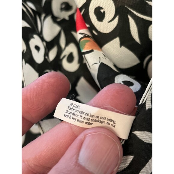 Avon Scarf Womens One Size Multicolor Floral Black White Polka Dot Made Italy - Picture 5 of 5